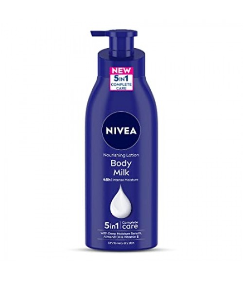 NIVEA Body Lotion for Very Dry Skin, Nourishing Body Milk with 2x Almond Oil for 48H Moisturization